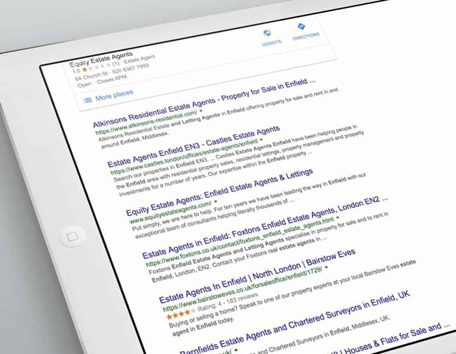 Improved search engine visibility for London based estate agency