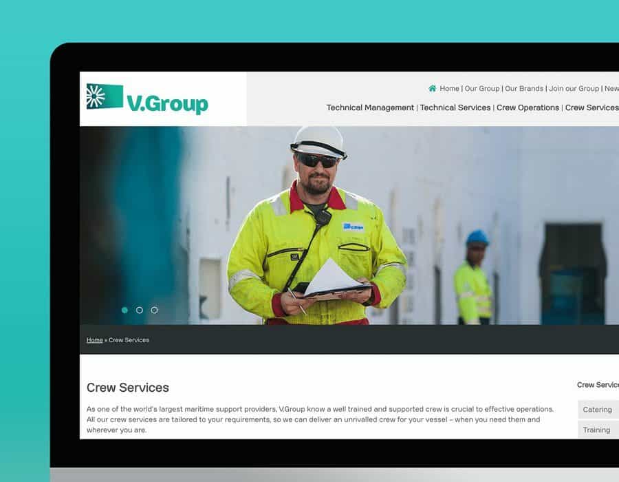 Group website redesign, copy, photography and video for leading global provider of marine support services