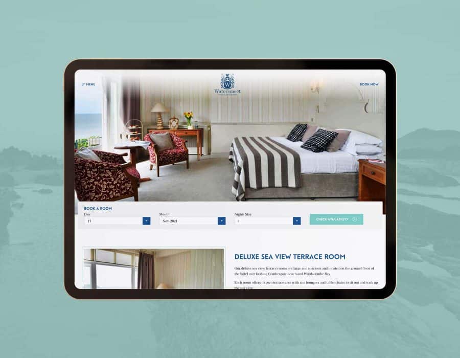 Contemporary web design for Edwardian Hotel & Restaurant